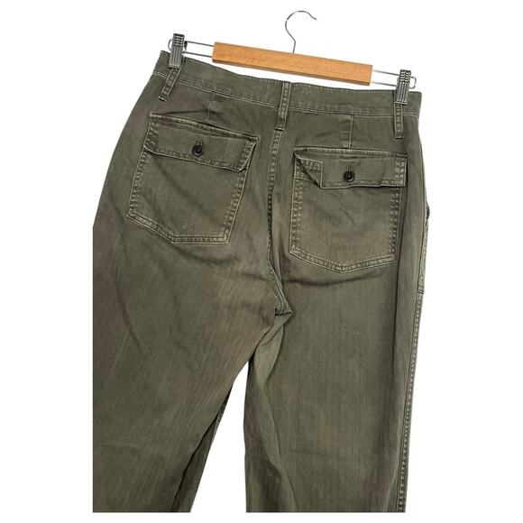 Madewell Pants Womens 28 Green High Rise Straight Utility Pocket Casual Stretch - Picture 10 of 13
